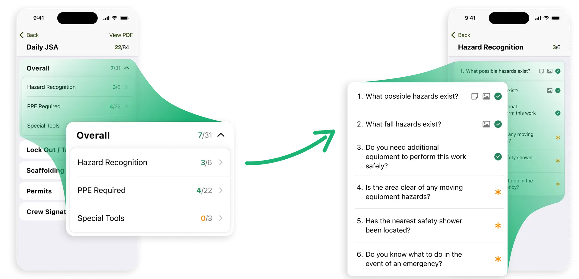 Safety and JSA input with crewOS to ensure compliance