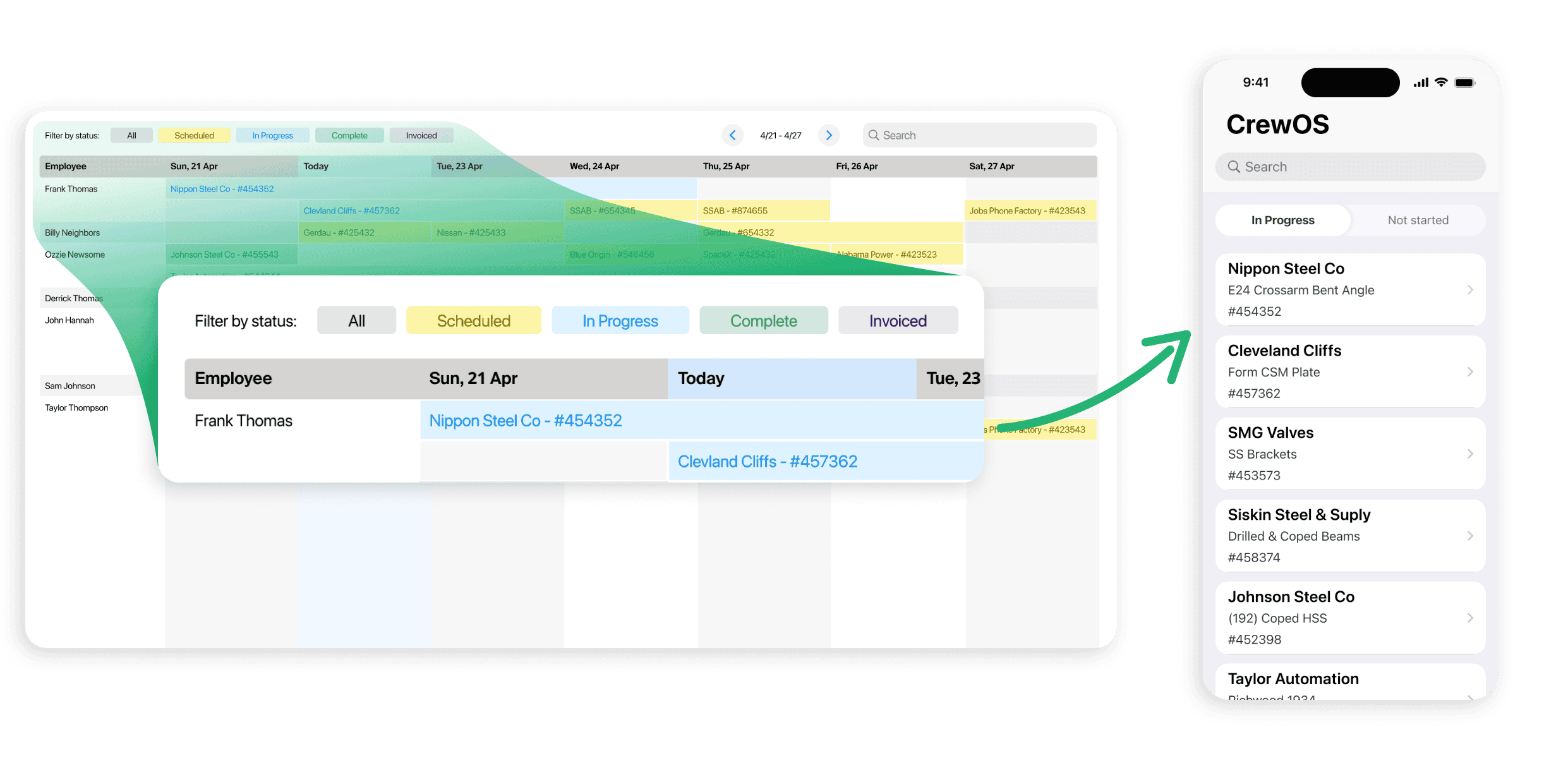 smart scheduling tool in crewos
