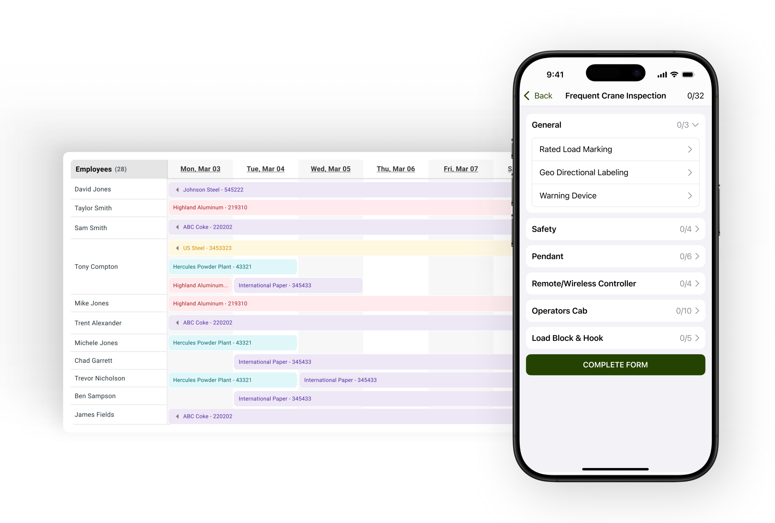 scheduling and inspections in field services