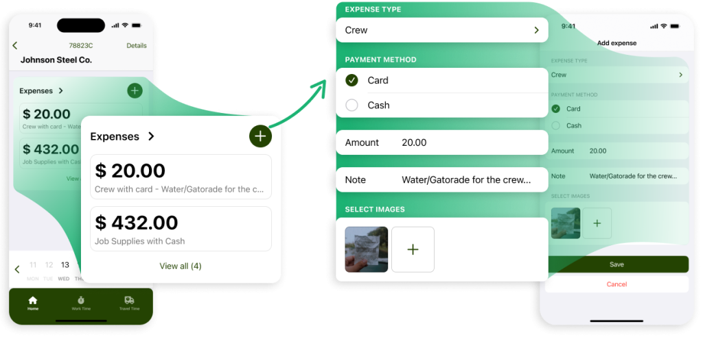 Expense Tracking for field services with crewos