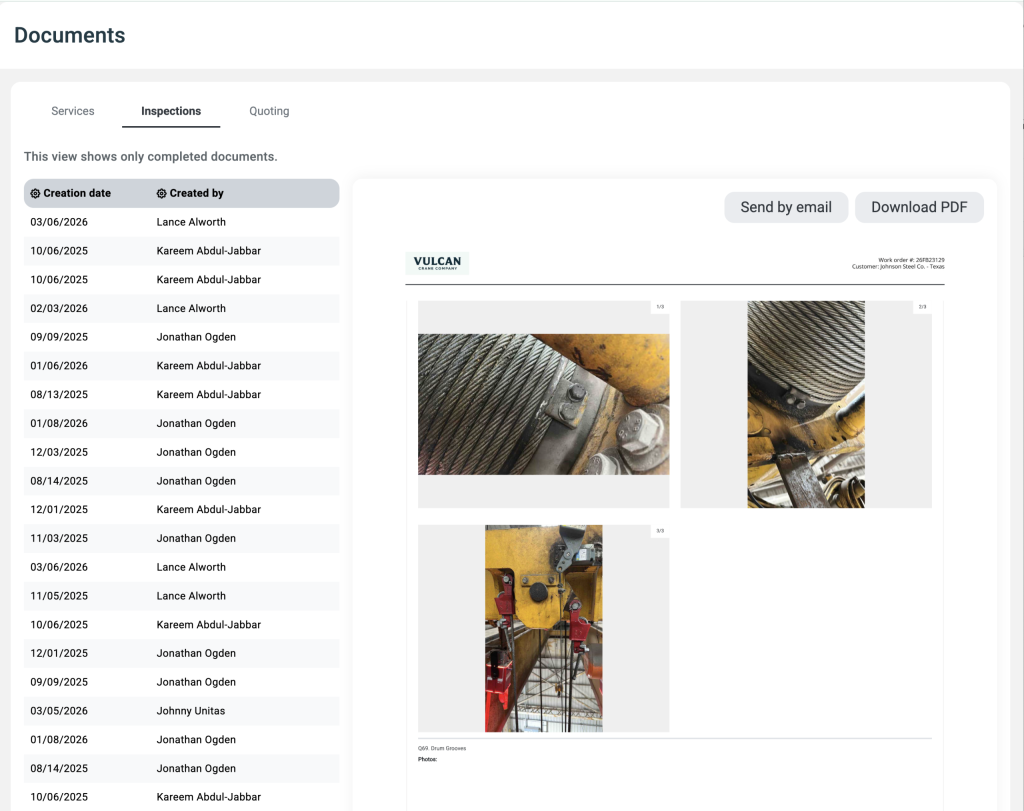 industrial field service customer portal